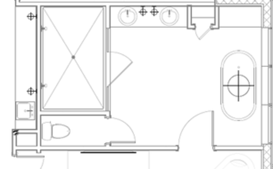 Primary bathroom floor plan